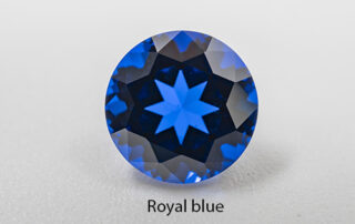 Round royal blue lab created sapphire pulled method